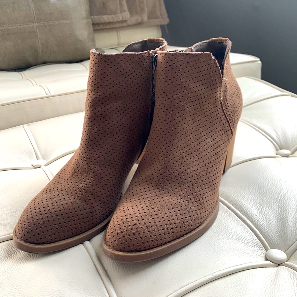 Dolce Vita suede perforated ankle boot. Like new. Worn once.